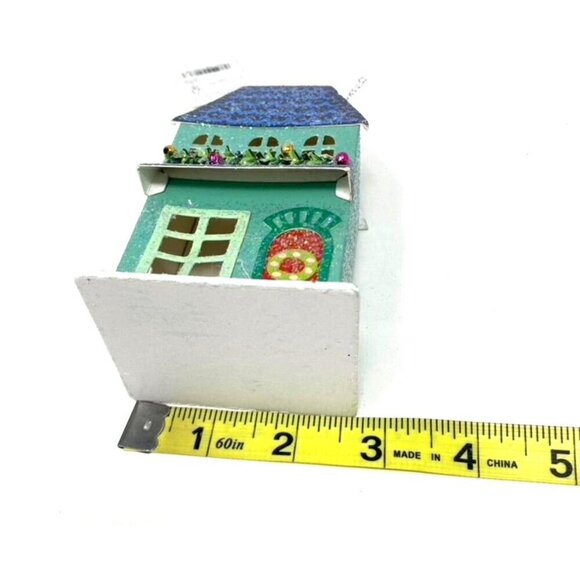 Glittered Paper House Christmas Tree Ornament Green Wondershop™ 5" Height - Picture 9 of 10